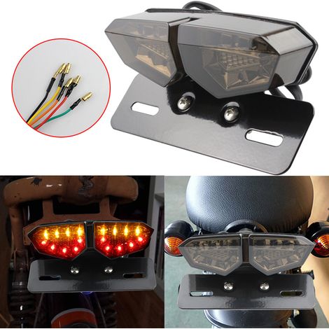 Feu arrière LED pour moto, clignotant, feu stop, feu arrière multifonctionnel, feu arrière de route, feu arrière modifié intégré