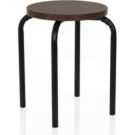 [GEBRAUCHT] B-Ware Taboret Möbel schwarz nussbaum 46cm Höhe Sitzhocker Holzstuhl Beistelltisch (1/2)