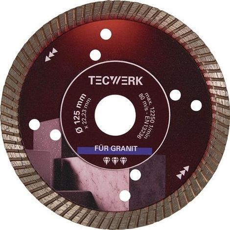 TECWERK Diamanttrennscheibe GRANITPRO D.115mm Bohr.22,23mm Seg.-H.10mm (1/2)