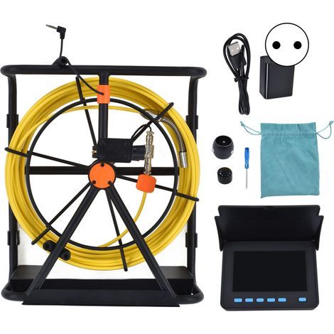 4.3-inch Pipe Inspection Camera with 6 LED Lights, IP68 Waterproof Plumbing Drain Endoscope, 100-240V EU Plug, 30m / 32.8 yd (1/5)