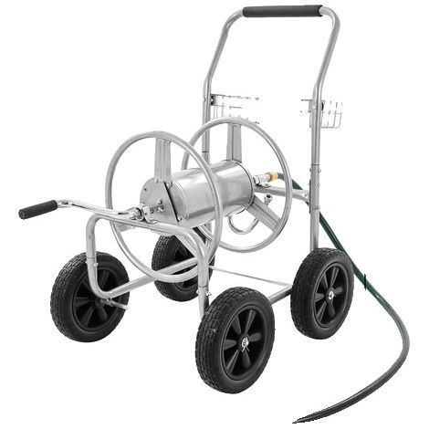 Chariot dévidoir de tuyau, capacité de 250 pi, mobile avec panier de rangement, 250 pi sans tuyau (1/2)