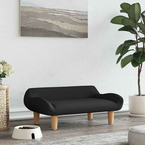 Panier pour chien noir, dimensions 70x40x24 cm, en tissu.