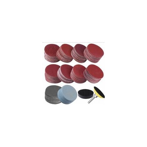 Lot de 200 disques abrasifs, 50 mm, pour ponçage, assortiment de grains (80 à 3000)