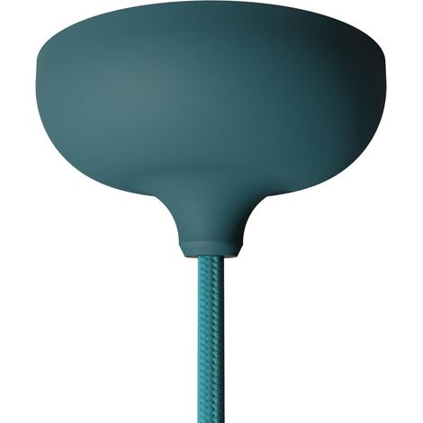 Kit rosone in silicone con foro centrale e predisposizione per foro laterale Petrolio