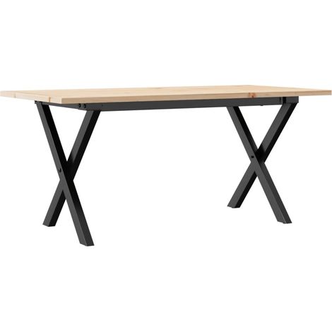 Maison Exclusive - Couchtisch X-Gestell 100x50x45 cm Massivholz K