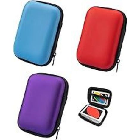 Set di 3 scatole porta carte UNO - Custodia con cordino, rosse, eleganti (1/5)