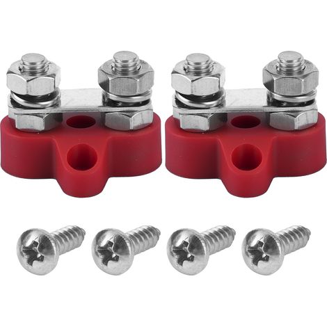 de 2 bornes M8 rouges robustes de 5 16 po pour câblage de (1/4)