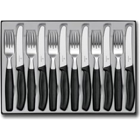 Victorinox Swiss Classic, set di posate da 12 pezzi, per 6 persone, include 6 coltelli e 6 forchette, adatto alla lavastoviglie (1/4)