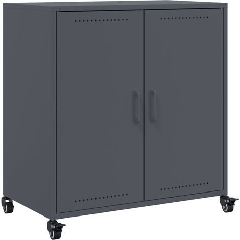 Credenza buffet cassettiera mobile contenitore organizer cucina soggiorno soggiorno 68,5 x 39 x 72 cm acciaio antracite 020029704