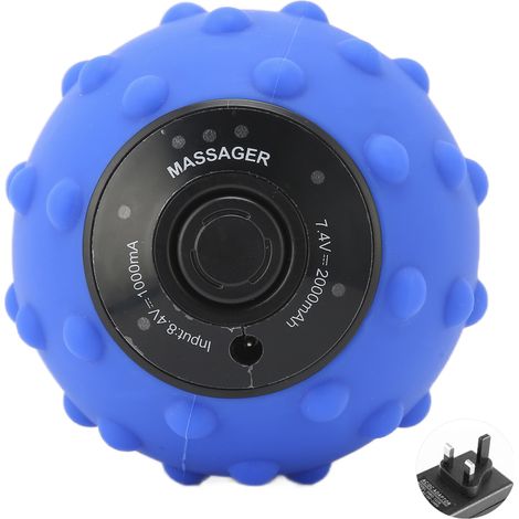 Balle de massage vibrante à 4 vitesses pour soulager les muscles, mini balle d'exercice électrique, prise 100-240 V-AquaForge