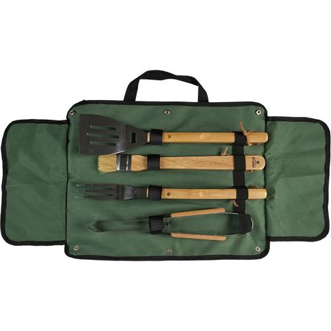 Ensemble de 4 ustensiles pour barbecue en acier inoxydable