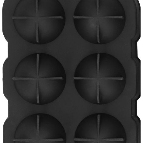 Moule à glaçons à 6 cavités pour faire des glaçons sphériques, idéal pour les bars, les fêtes et les cocktails (noir)