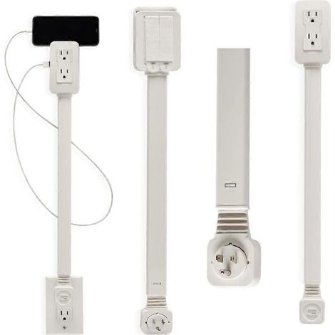 Multiprise rotative avec ports USB-C et USB-A, rallonge de prise murale rotative à 180°, adaptée aux tables de chevet et aux bureaux. (1/5)