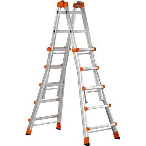 Scala telescopica professionale 5+5 alluminio rinforzato uso multifunzione en131-4