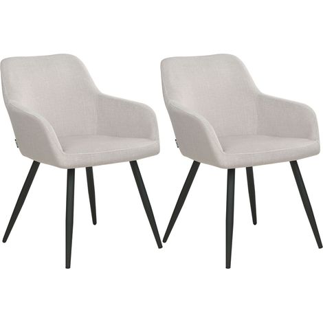 Set di 2 sedie imbottite in velluto tortora con gambe in metallo Casmalia (1/5)
