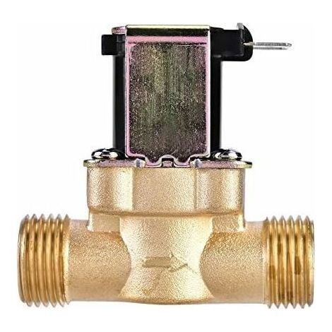 Électrique électrovanne magnétique en laiton 1/2" AC 220V N/C Normalement fermée Robinet de débit pour contrôle de l'eau (1/5)