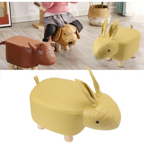 Tabouret bas mignon et tendance, parfait pour les enfants paresseux, pour une utilisation à la maison, avec un joli motif de lapin, un banc à chaussures en forme d'animal de dessin animé et une couleu (1/5)