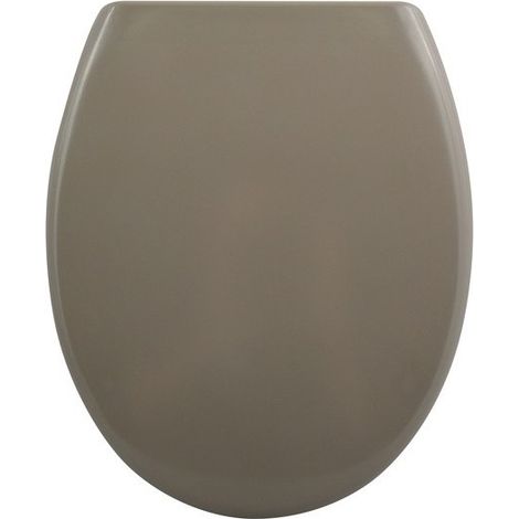 Spirella – Abattant wc thermo dur taupe – Charnières inox – Système Easy Clip pour nettoyage facile – Mécanisme de fermeture lente silencieuse