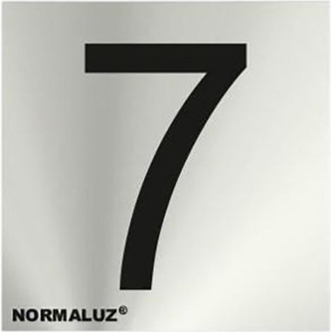 Cartello numero 7 adesivo in acciaio inox 5cm rd717177