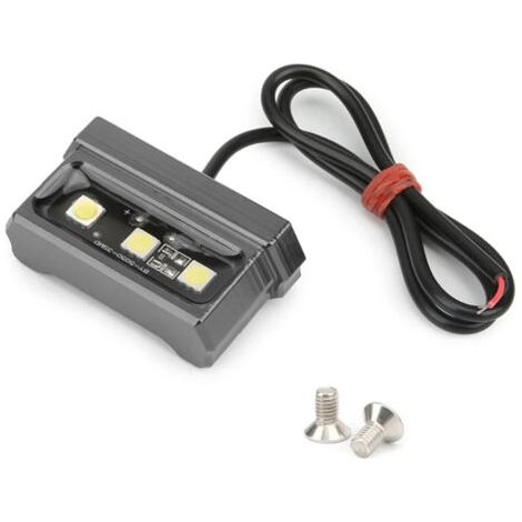 Éclairage de plaque d'immatriculation moto 12 V, cadre décoratif, feu arrière, indicateur de numéro, accessoire universel pour moto, gris et noir (1/5)