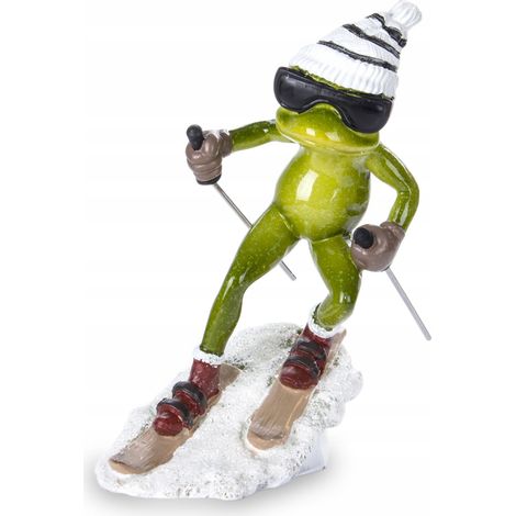 Frosch-Skifahrer-Figur, Weihnachtsgeschenk, lustiges Skifahren (1/5)