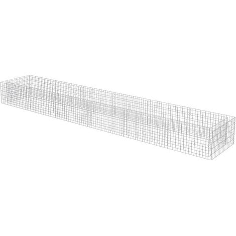 Jardinière lit surélevé plantes fleurs jardinà gabion acier galvanisé 540 x 90 x 50 cm (1/5)