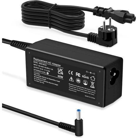 Cargador para portátil HP de 65 W, adaptador de corriente de 19,5 V y 3,33 A para HP Pavilion x360 11/13/14/15/17 y Elitebook 840/850 (1/4)