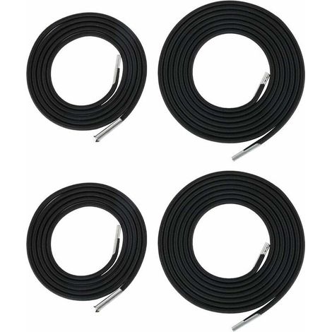 Corde élastique de rechange pour chaise longue – 2 pièces 2,2 m et 1,4 m – Renfort supérieur universel pour toile de chaise relax – Ø4,5 mm (noir) (1/5)