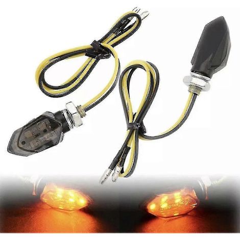 Lot de 4 clignotants LED mini à lentille fumée pour feux avant et arrière de moto, 11 () (1/4)