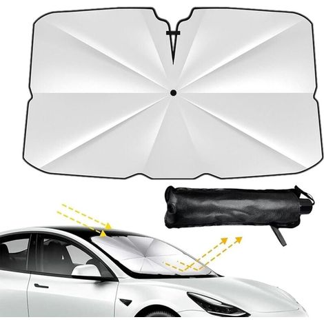 Sunxury – Pare-soleil pour pare-brise de voiture – Protection UV – Isolation thermique – Pliable et facile à ranger – Compatible avec la plupart des voitures et SUV (1/5)