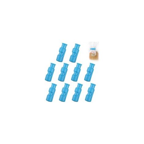10er-Pack Gefrierbeutel-Verschlussclips, wiederverwendbare Beutelclips für offene Lebensmittel und Snacks, blau - Crezuo