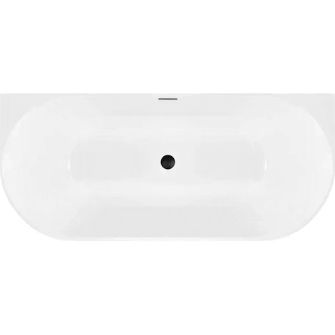 Bañera Mural Rea Capri Slim 150 White With Brushed Gold Plug Cap