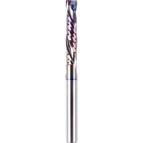 Fraise défonceuse 8mm diamètre Up/Down Rainurée HRC55 Hélicoïdale 45mm longueur de coupe CNC bois Revêtement TAC Sculpture (1/5)