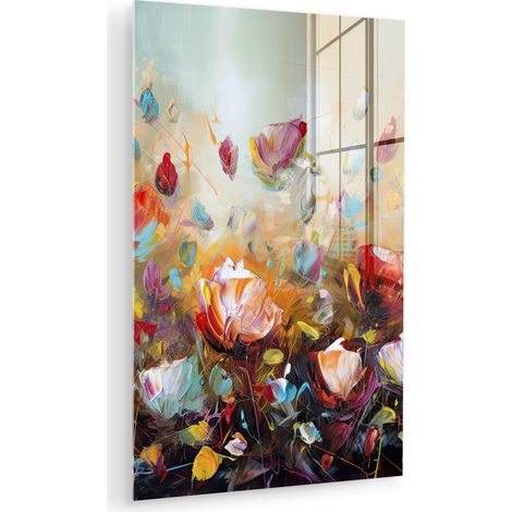 CUADRO DE METACRILATO Flores - Arte - Naturaleza - Pintura al óleo Cuadros Para Dormitorio 60x90 (1/5)