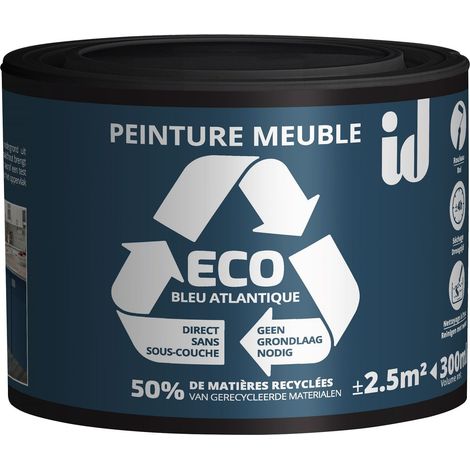 Peinture ECO  pour boiseries et meubles - bleu atlantique  300ml - ID PARIS (1/3)
