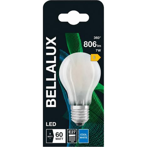 Standard E27, 6.5W, kaltweiße, mattierte LED-Glühbirne.