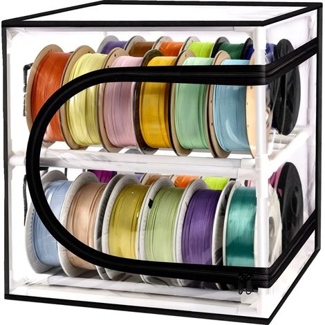 Scatola porta filamenti per stampante 3D, design a due livelli, contiene 24 bobine, 50x45x45 cm (1/2)