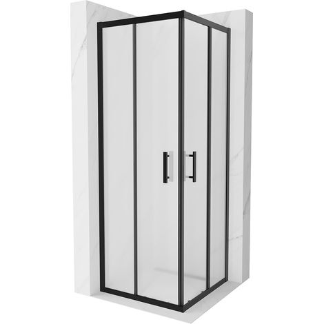 Mexen Rio cabine de douche carrée 70 x 70 cm, dépoli, noir - 860-070-070-70-30