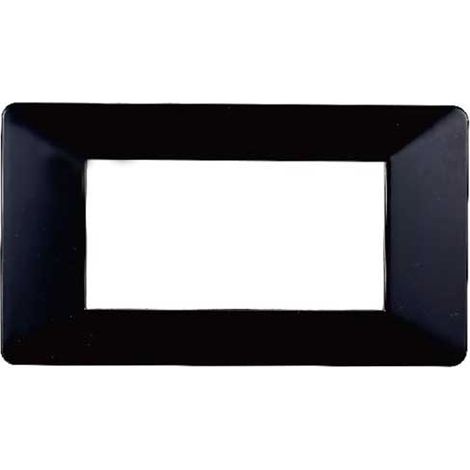 Plaque compatibles Vimar Plana 4 modules plastique couleur noir Ettroit EV83402