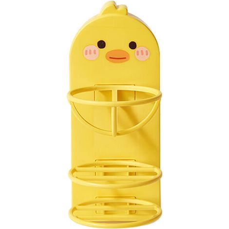 royaluxe - Mural moulé Mignon Dessin anoon Jaune Canard de beauté de beauté étagère d'oeuf Exquis Organisateur Puff Holder Multifonctionnel Rack Rack Puff Happed for Women Girl, (1/5)