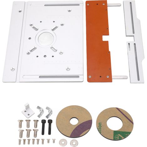 Plaque d'insertion en alliage d'aluminium pour table de défonceuse, système de levage à bascule pour menuiserie, plateau de montage pour fraisage du bois (1/5)