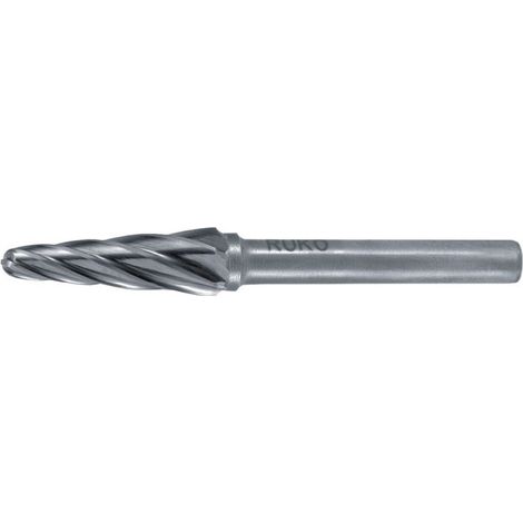 Fresa  RUKO in  metallo duro  KEL Ø  6 mm,  lunghezza testa  18 mm,  Ø gambo  6 mm,  dentatura Alu  – 116233A