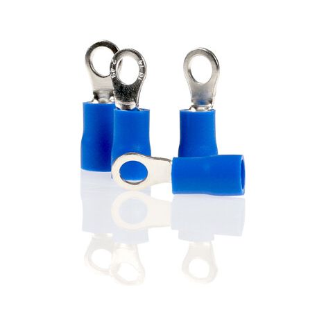 alca® Ring-Kabelschuhe blau 4,3mm 10St. 1,5-2,5 mm² M4 teilisoliert Kabelschuhe Ringkabelschuhe Kabelschuh Quetschkabelschuhe Mechaniker, Kfz, etc.