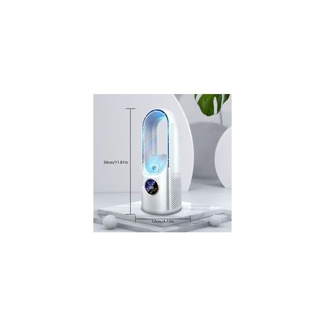 Ventilateur sans pales 6 vitesses – Refroidisseur d'air portable silencieux – Humidificateur avec lumière LED 7 couleurs – Pour bureau et camping (1/5)