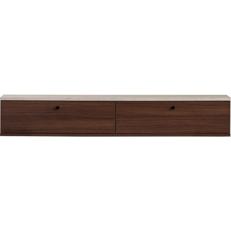 CALICOSY - Meuble TV suspendu 2 abattants L160 cm - ROY (1/5)