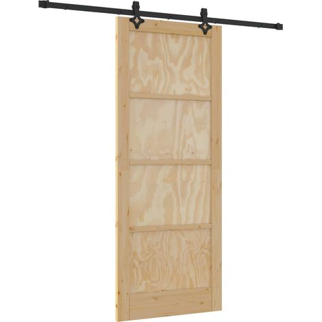 Maison Exclusive - Schiebetür Natürlich und Schwarz 86 x 211 cm