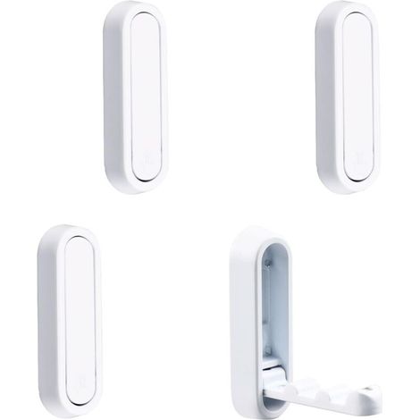 Confezione da 4 ganci da parete ellittici pieghevoli antiscivolo in lega di zinco resistente per appendere cappotti, borse, zaini e asciugamani (bianco opaco) (1/5)