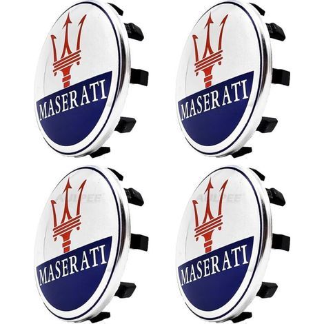 Enjoliveurs Enjoliveurs avec logo central 60 mm Matériau ABS Compatible avec les accessoires Mesertatti (Maser bleu rouge) (1/5)