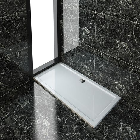 ELEGANT Rectangular 1600 x 800 x 40 mm Shower Tray for Shower Enclosure Cubicle + Waste Trap (1/5)
