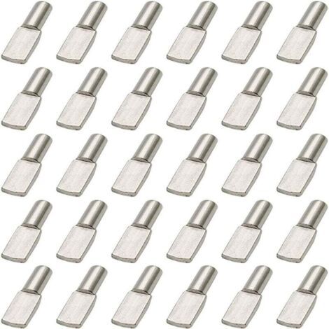 100Pcs Taquet Etagere, 5mm Support d'Étagère Étagère Broches Cheville Etagere Supports de Plaque en Métal Nickelé pour Armoire Bureau Accessoires (1/4)